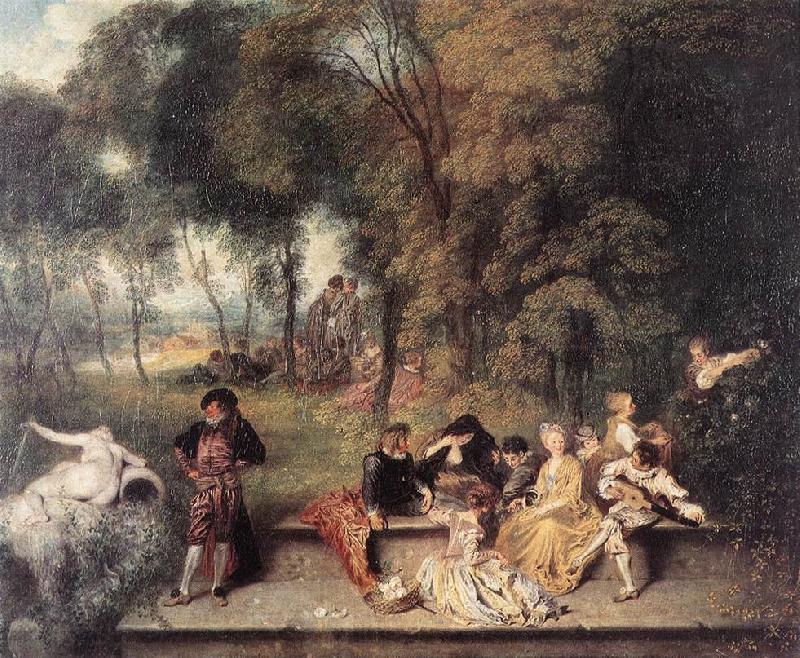 WATTEAU, Antoine Merry Company in the Open Air1 Norge oil painting art